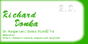 richard donka business card